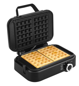 Gofrownica Kraft&Dele KD4107 z upieczonymi goframi w środku