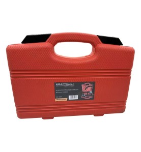 Ściągacz do sprężyn KD12520 - zamknięta czerwona walizka transportowa z logo Kraft&Dele