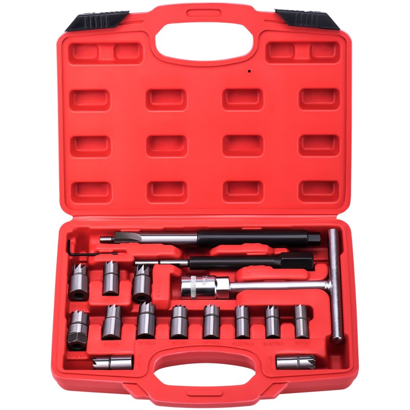 Degalų purkštukų lizdų valymo frezų rinkinys 17 vnt. KRAFT&DELE KD12504 Degalų purkštukų lizdų valymo frezų rinkinys 17 vnt. KRAFT&DELE KD12504