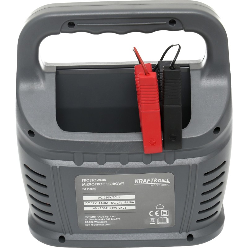 Mikroprocesorinis įkroviklis 12V/24V 60-200Ah KRAFT&DELE KD1920 Mikroprocesorinis įkroviklis 12V/24V 60-200Ah KRAFT&DELE KD1920