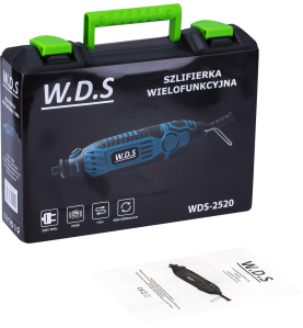Zestaw miniszlifierki WDS2520 w walizce z instrukcją obsługi