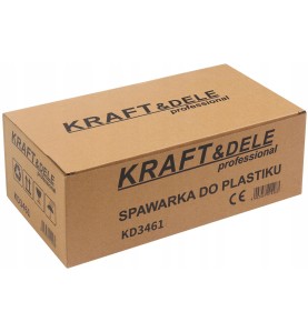 Boczna ścianka opakowania spawarki KD3461 z oznaczeniami logistycznymi