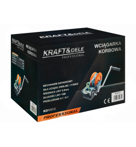 Wyciągarka korbowa linowa KD1312 - etykieta na opakowaniu