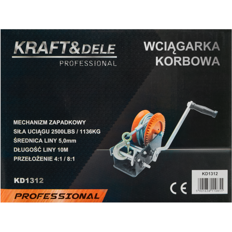 Kézi csörlő 2500Ibs KRAFT&DELE KD1312 Kézi csörlő 2500Ibs KRAFT&DELE KD1312