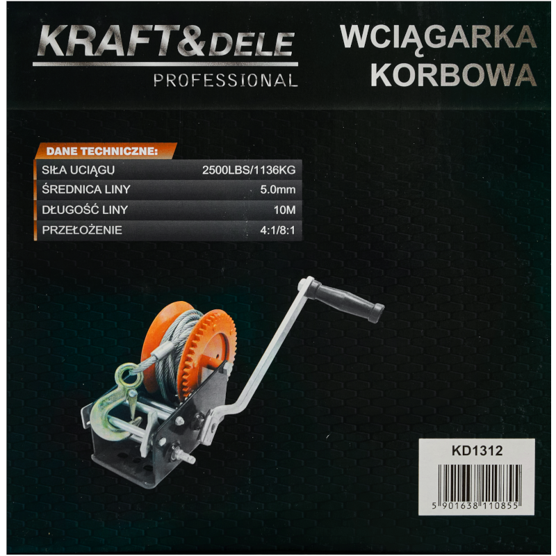 Kézi csörlő 2500Ibs KRAFT&DELE KD1312 Kézi csörlő 2500Ibs KRAFT&DELE KD1312