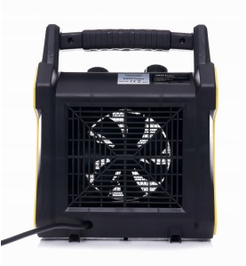 Nagrzewnica elektryczna 2,5KW KD11740 - widok z tyłu z wentylatorem i kablem zasilającym