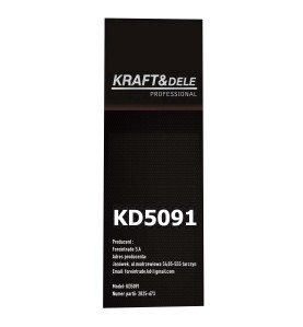 Etykieta informacyjna z danymi producenta sekatora KD5091