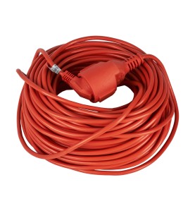 Przedłużacz ogrodowy 50m KD4042 - zwinięty kabel z widocznym gniazdem na wierzchu