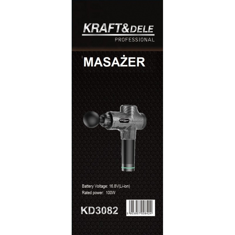 Massagegerät 125W mit LCD 7 Aufsätze + Etui KRAFT&DELE KD3082