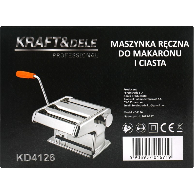 Kézi tésztagép és tésztanyújtó KRAFT&DELE KD4126