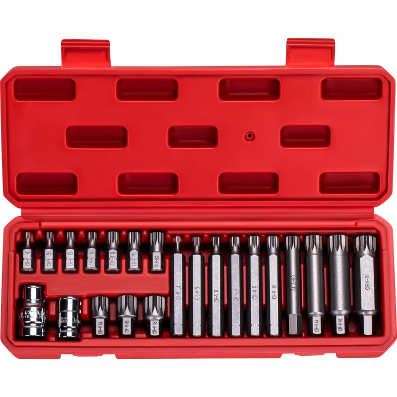 M4-M18 SPLINE antgalių rinkinys 22 vnt. KRAFT&DELE KD10539 M4-M18 SPLINE antgalių rinkinys 22 vnt. KRAFT&DELE KD10539