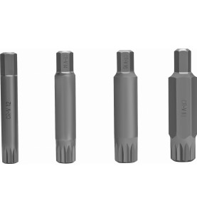 Długie bity SPLINE M12-M18 z zestawu KD10539 - widok na końcówki robocze