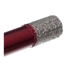 Makrofotografia diamentowej powłoki na końcówce otwornicy do twardych materiałów