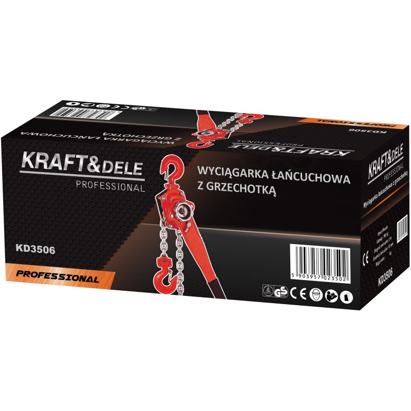 Grandininis keltuvas su terkšle 750kg 2m KRAFT&DELE KD3506