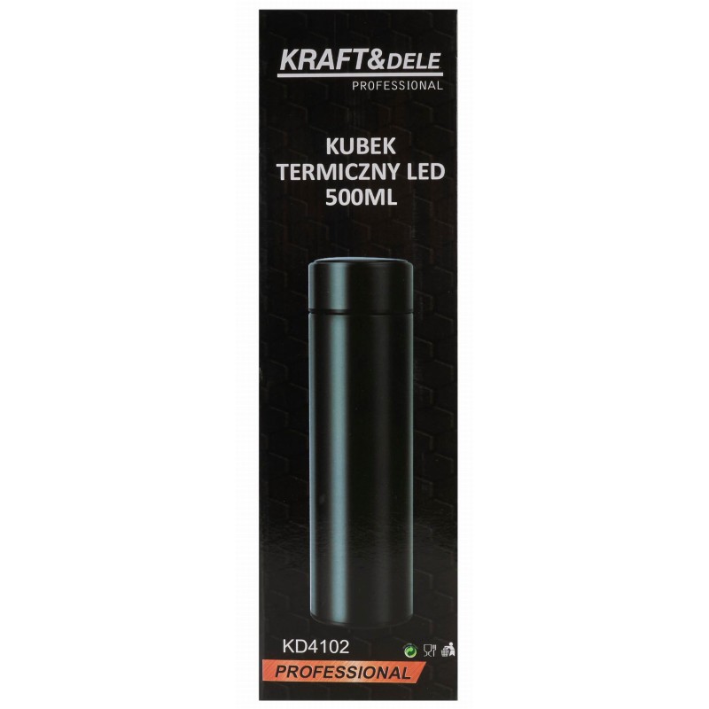Thermobecher 500ml mit LED-Touch-Display KRAFT&DELE KD4102