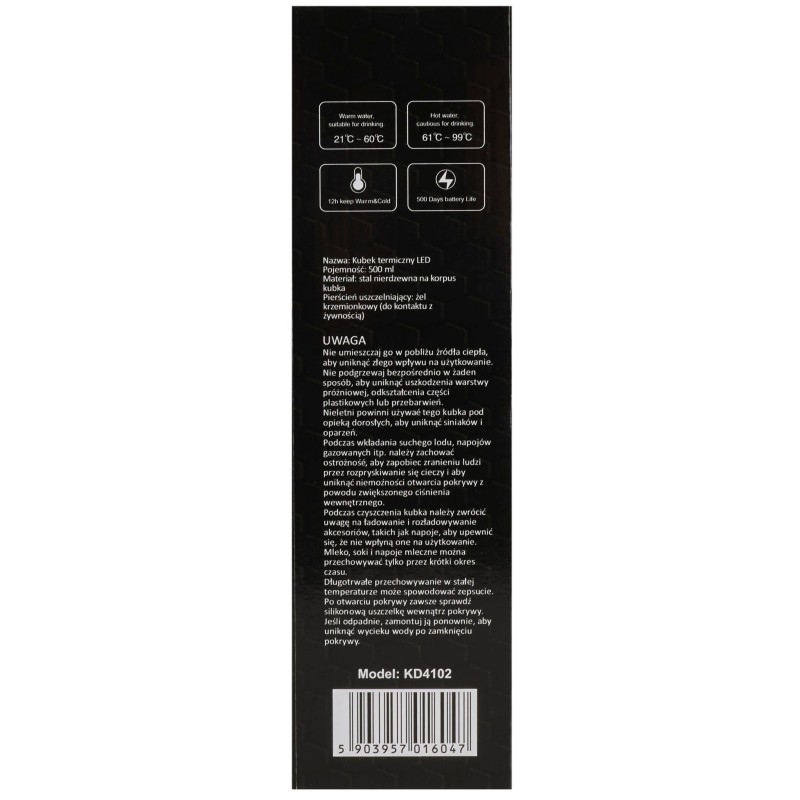 Thermo-Becher 500ml mit LED-Touch-Display KRAFT&DELE KD4102