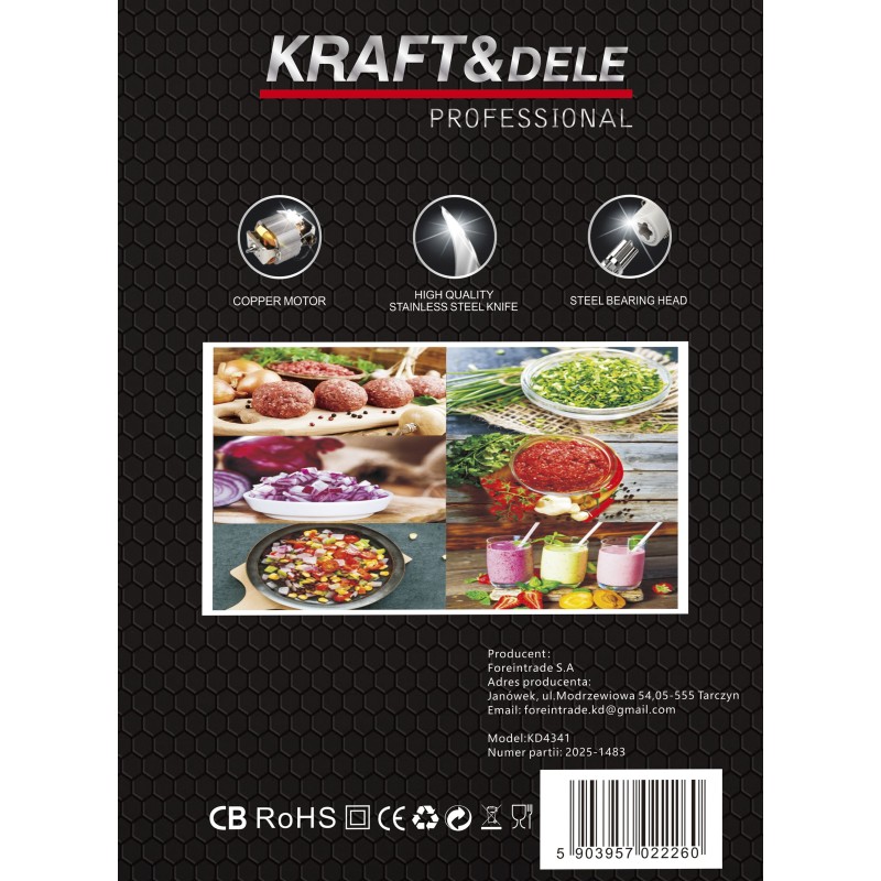 KRAFT&DELE Elektrischer Zerkleinerer 550W 3L KD4341