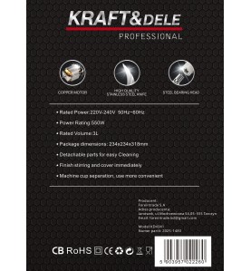 Technische Spezifikationen auf der Verpackung des Zerkleinerers KD4341