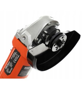 Szlifierka kątowa 125mm KD1721 - zbliżenie na wrzeciono i mocowanie tarczy