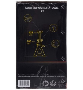 Tył opakowania kobyłek KD3182 z rysunkiem technicznym i zakresem wysokości