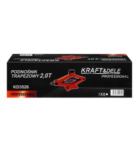 Opakowanie podnośnika trapezowego 2T KD3526, widok z profilu