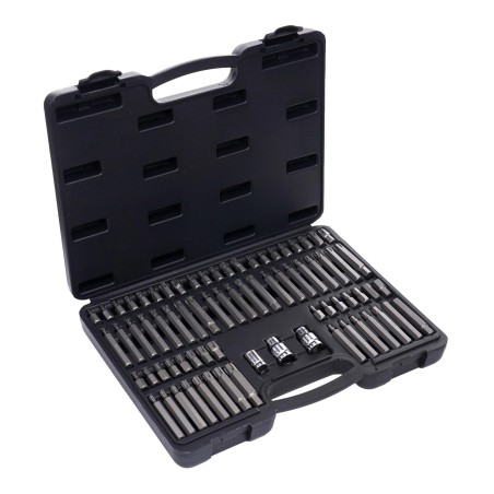 Komplet bitów TORX RIBE SPLINE 75el. Kraft&Dele KD10954 - zdjęcie główne otwartej walizki
