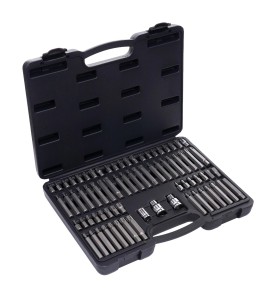 Komplet bitów TORX RIBE SPLINE 75el. Kraft&Dele KD10954 - zdjęcie główne otwartej walizki