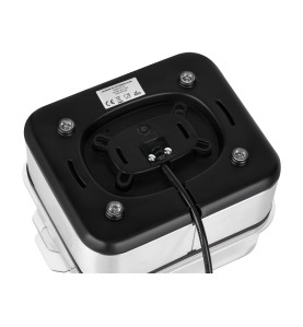 Unterseite des elektrischen Eierkochers KD4118 mit Standfüßen und Typenschild