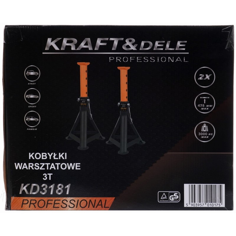 Kobyłki samochodowe 3T 310-478 mm KRAFT&DELE KD3181 Kobyłki samochodowe 3T 310-478 mm KRAFT&DELE KD3181