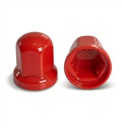 10x Radmutterkappen 33mm für LKW rot hoch 54,5mm - Set-Ansicht