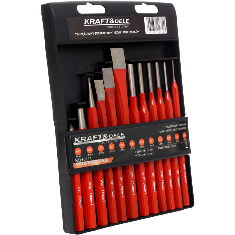 Körner, Meißel und Durchtreiber Set 12-tlg. KRAFT&DELE KD10111