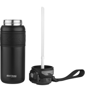 Thermo-Becher 700ml Kraft&Dele KD4264 mit entnommenem Strohhalm und abgeschraubtem Deckel