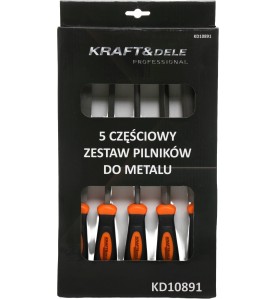 Verkaufsverpackung des 5-teiligen Metallfeilensets Kraft&Dele KD10891