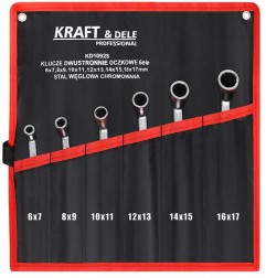 Klucze dwustronnie-oczkowe 6el. Kraft&Dele KD10928 - zdjęcie główne zestawu w etui
