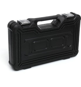 Zamknięta czarna walizka transportowa z tworzywa sztucznego do nitownicy KRAFT&DELE KD10551