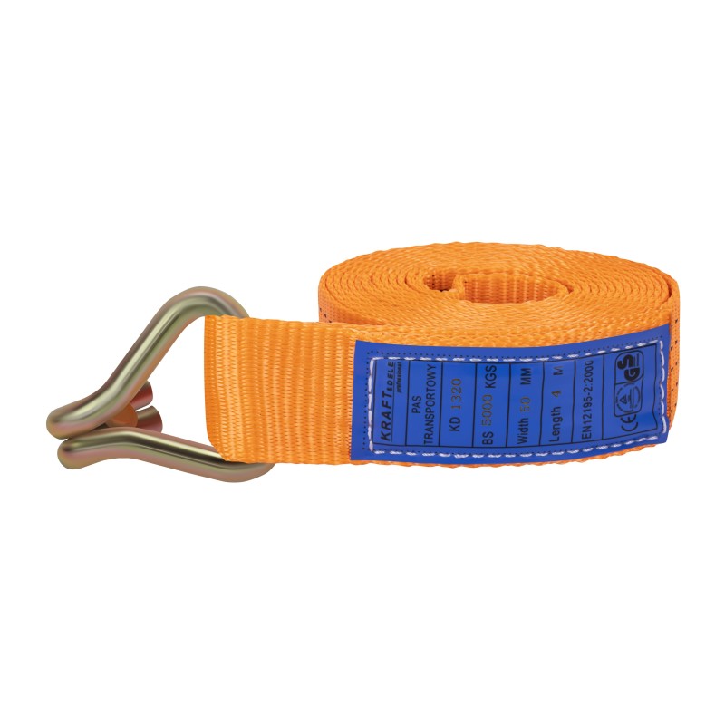 Egypontos rakományrögzítő heveder 4m 50mm 5T KRAFT&DELE KD1320