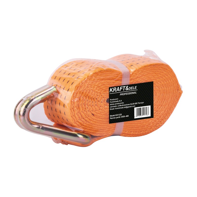 Egypontos rakományrögzítő heveder 4m 50mm 5T KRAFT&DELE KD1320