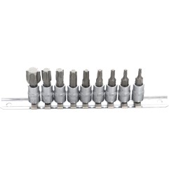 Zestaw nasadek z bitami 1/4" 9el. KD10241 - zdjęcie główne zestawu na szynie