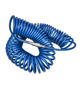 Wąż pneumatyczny spiralny 5x8mm 5m KD674 - widok na cały wąż w formie spirali