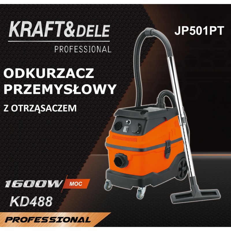 Ipari porszívó szűrőrázóval 1600W KRAFT&DELE KD488