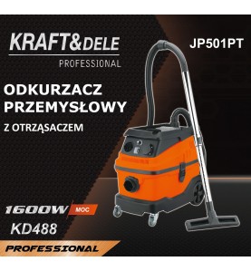 Grafika promocyjna odkurzacza przemysłowego KD488 na ciemnym tle
