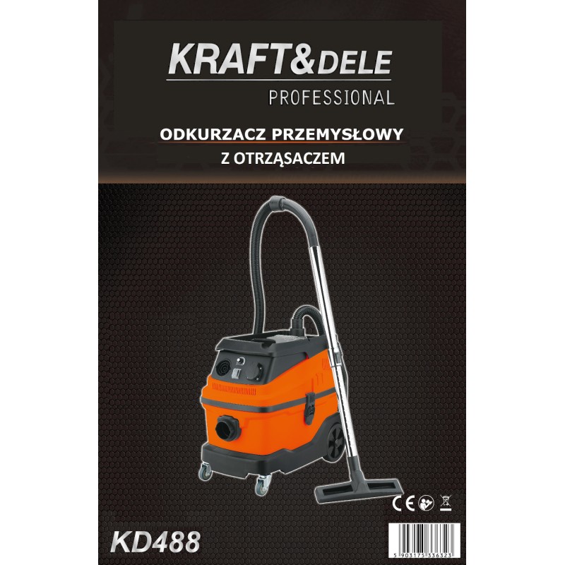 Pramoninis dulkių siurblys su filtro purtykle 1600W KRAFT&DELE KD488