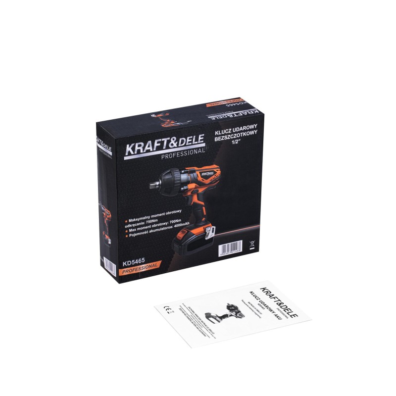 KRAFT&DELE 21V 1/2" bešepetėlis smūginis veržliasukis KD5465