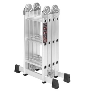 Zusammengeklappte Aluminiumleiter 4x3 KD4070 transportbereit