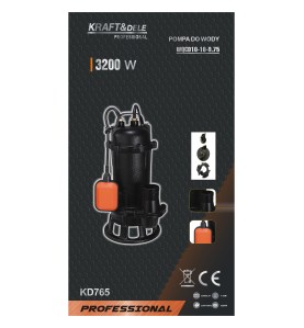 Opakowanie kartonowe pompy do wody KD765 z opisem parametrów