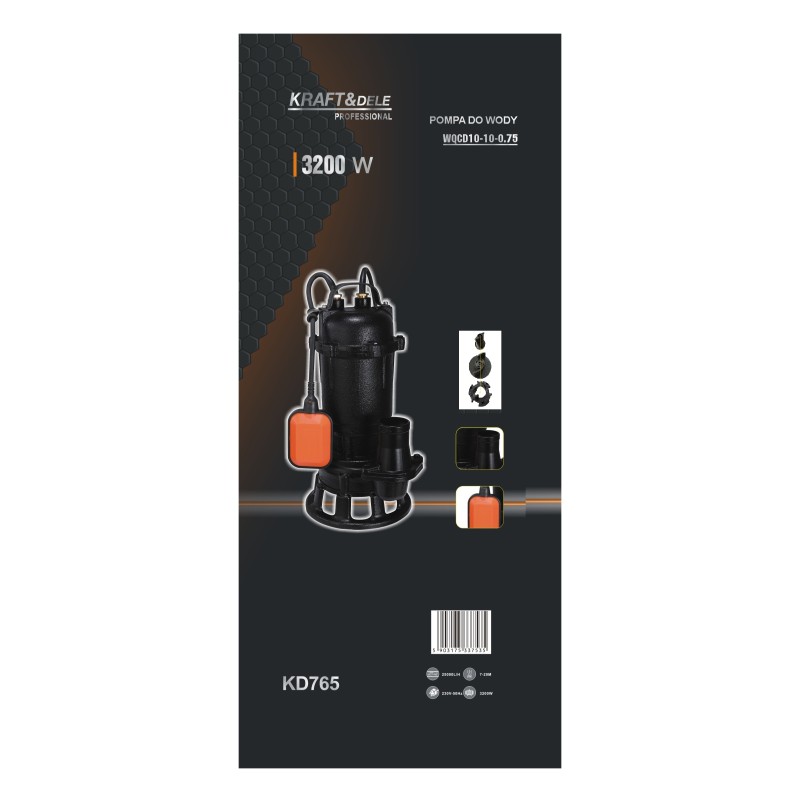 Pompa do wody z rozdrabniaczem i pływakiem 3200W KRAFT&DELE KD765 Pompa do wody z rozdrabniaczem i pływakiem 3200W KRAFT&DELE KD765