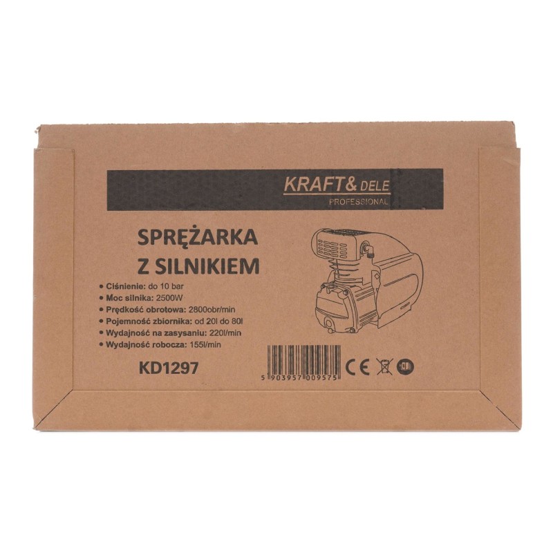 Kompresszor 2,5kW 10bar motorral KRAFT&DELE KD1297
