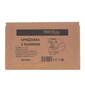 Opakowanie kartonowe sprężarki KD1297 ze specyfikacją techniczną