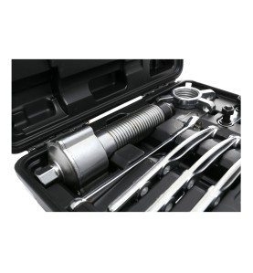 Zbliżenie na mechanizm główny ściągacza łożysk 5T KD10160 w walizce