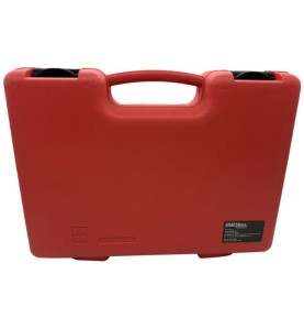 Geschlossener roter Transportkoffer des Werkzeugsets Kraft&Dele KD12525 - Rückansicht